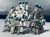 One Of The Best Vintage Navajo Kachina Turquoise Sterling Silver Bracelet-Nativo Arts