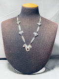 Opal Feather Horse!! Vintage Native American Navajo Sterling Silver Necklace-Nativo Arts
