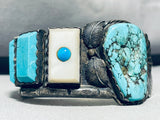 One Of Most Unique Ever Vintage Native American Navajo Inlay Turquoise Sterling Silver Bracelet-Nativo Arts