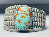 Native American Anthony Lovato Vintage Santo Domingo Turquoise Sterling Silver Bracelet-Nativo Arts