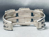 One Of Best Ever Vintage Native American Navajo Squared #8 Turquoise Sterling Silver Bracelet-Nativo Arts