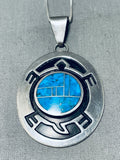 Whimsical Vintage Native American Hopi Turquoise Sterling Silver Turtle Necklace-Nativo Arts