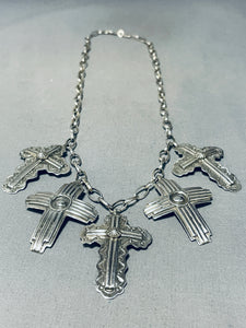 Sha Willie Vintage Native American Navajo Cross Sterling Silver Necklace!-Nativo Arts