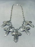 Sha Willie Vintage Native American Navajo Cross Sterling Silver Necklace!-Nativo Arts