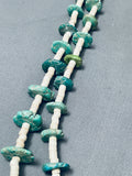 154 Grams Early 1900's Vintage Santo Domingo Green Turquoise Necklace