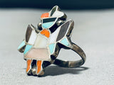 Astonishing Vintage Native American Zuni Turquoise Sterling Silver Ring Signed-Nativo Arts