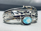 One Of The Most Unique Vintage Native American Navajo Turquoise Sterling Silver Bracelet-Nativo Arts