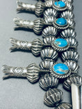 357 Grams!!!! Native American Navajo Turquoise Sterling Silver Squash Blossom Necklace-Nativo Arts