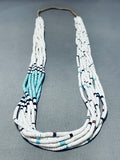 Sensational Vintage Santo Domingo Turquoise Heishi Pipestone 10 Strand Necklace-Nativo Arts