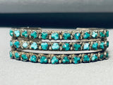 Early **amazing** Vintage Native American Navajo Cerrillos Turquoise Sterling Silver Bracelet-Nativo Arts