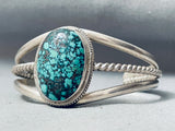 Crazy Spiderweb!! Vintage Native American Navajo Turquoise Sterling Silver Bracelet-Nativo Arts