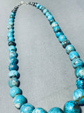 Breathtaking Native American Navajo Turquoise Sterling Silver Necklace-Nativo Arts