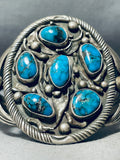 Very Important Vintage Native American Navajo Fred Thompson Turquoise Sterling Silver Bracelet-Nativo Arts