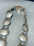 Magnificent Vintage Native American Navajo Half Dollar Sterling Silver Concho Belt/ Necklace-Nativo Arts