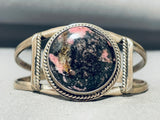 Rare Pink Rhodonite Vintage Native American Navajo Sterling Silver Bracelet-Nativo Arts