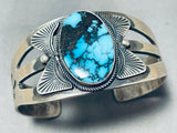 Blue Bird Mine Turquoise Vintage Native American Navajo Sterling Silver Bracelet-Nativo Arts