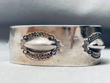 Protruding Repousse Vintage Native American Navajo Sterling Silver Bracelet-Nativo Arts