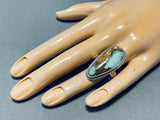 Signed Native American Navajo Royston Turquoise Sterling Silver Ring-Nativo Arts