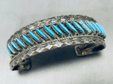 Brilliant Vintage Native American Zuni Sleeping Beauty Turquoise Sterling Silver Bracelet-Nativo Arts