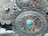 Very Old Wylie Family Vintage Native American Navajo Turquoise Sterling Silver Concho Belt-Nativo Arts