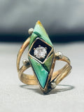Fascinating Vintage Native American Navajo Royston Turquoise 12ktgf Sterling Silver Ring-Nativo Arts