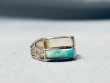 Wonmderful Vintage Inlay Turquoise Pearl Sterling Silver Ring-Nativo Arts