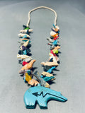 Stones Of Animals Vintage Navajo Turquoise Necklace Old-Nativo Arts