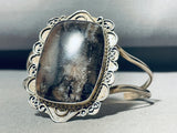 Midnight Dreamy Agate Vintage Native American Navajo Sterling Silver Bracelet-Nativo Arts