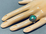 Carico Lake Turquoise!! Vintage Native American Navajo Sterling Silver Ring Old-Nativo Arts