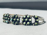 Early Vintage Navajo Cerrillos Turquoise Sterling Silver Bracelet Old-Nativo Arts