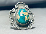 Very Early Royston Turquoise!! Vintage Native American Navajo Sterling Silver Ring-Nativo Arts