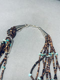 Superior Vintage Native American Navajo Bird Royston Turquoise Sterling Silver Necklace-Nativo Arts