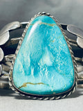 Gorgeous Vintage Native American Navajo Old Kingman Turquoise Sterling Silver Bracelet-Nativo Arts