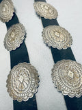 Traditional Vintage Native American Navajo Sterling Silver Concho Belt-Nativo Arts