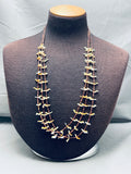 Family Of Doves Vintage Native American Navajo Bird Sterling Silver Heishi Necklace-Nativo Arts
