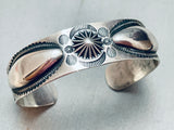 1920's Vintage Native American Navajo Hand Tooled Sterling Silver Bracelet Cuff-Nativo Arts