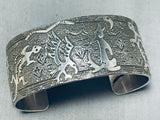 Fascinating Signed Native American Navajo Sterling Silver Multi Animal Storyteller Bracelet-Nativo Arts