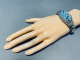 Important Vintage Turquoise Native American Navajo Sterling Silver Bracelet-Nativo Arts