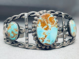 Museum Very Old Vintage Native American Navajo #8 Turquoise Sterling Silver Bracelet-Nativo Arts