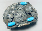 Flowers Of Ecstasy!! Vintage Navajo Turquoise Sterling Silver Bracelet-Nativo Arts