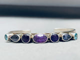 Important Ron Willie Vintage Native American Navajo Amethyst Tpoaz Sterling Silver Bracelet-Nativo Arts