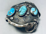 115 Grams Mens Vintage Native American Navajo Turquoise Sterling Silver Bracelet-Nativo Arts