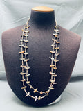 Intricate Vintage Santo Domingo Bird Heishi Sterling Silver Necklace-Nativo Arts