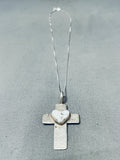Exquisite Vintage Native American Navajo Cross Turquoise Sterling Silver Necklace-Nativo Arts