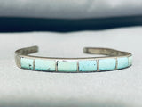 Elegant Vintage Native American Navajo Blue Gem Turquoise Sterling Silver Bracelet-Nativo Arts