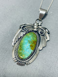 Astonishing Vintage Native American Navajo Royston Turquoise Sterling Silver Necklace Signed-Nativo Arts