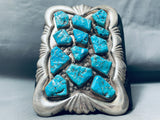 190 Grams Vintage Zuni Turquoise Sterling Silver Ketoh Bracelet-Nativo Arts