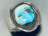 Cripple Creek Turquoise!! Vintage Native American Navajo Sterling Silver Bracelet-Nativo Arts