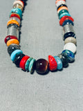 Tommy Rose Singer Native American Navajo Turquoise Coral Lapis Sterling Silver Necklace-Nativo Arts