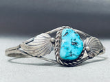 Amazing Vintage Native American Navajo Old Kingman Turquoise Sterling Silver Bracelet